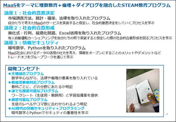 MaaSを題材としたSTEAM教育の開発