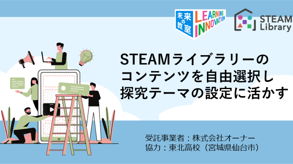 STEAMライブラリーのコンテンツを自由選択し探究テーマの設定に活かすのイメージ1